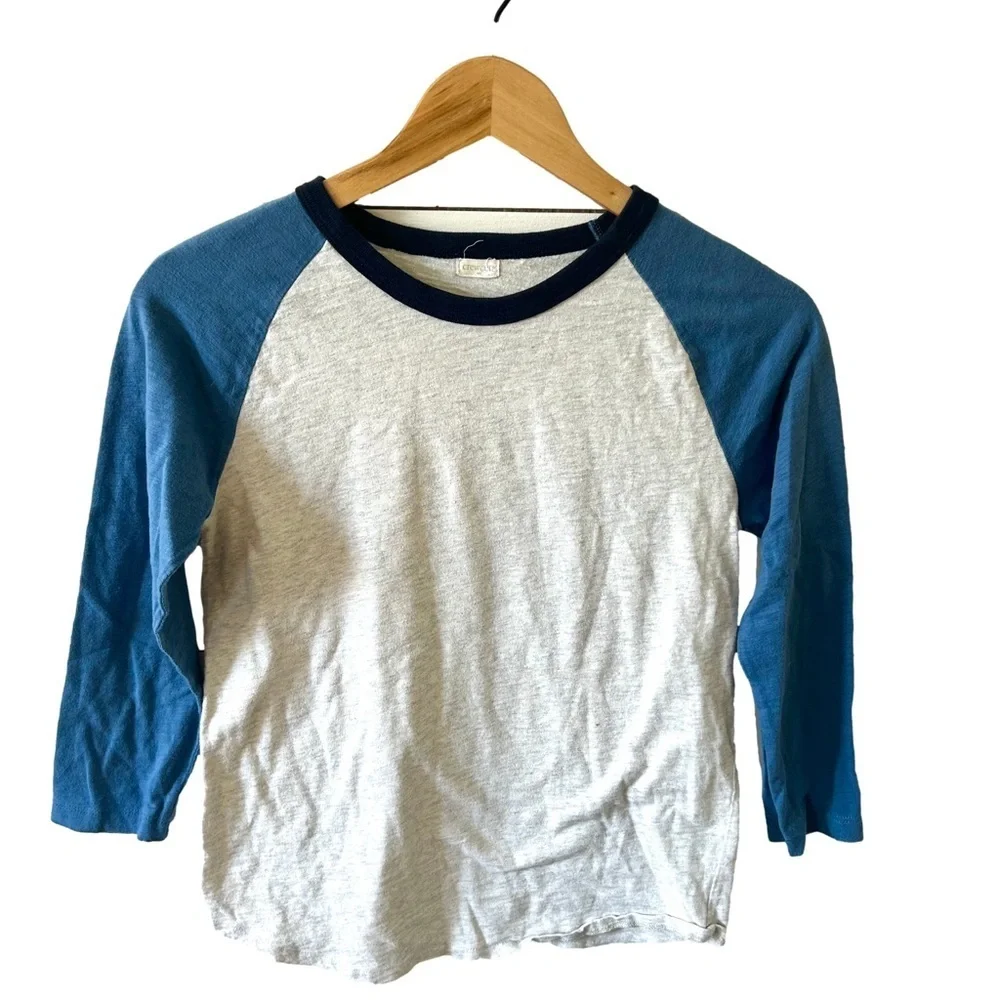 Blue and Gray Kids Raglan Shirt